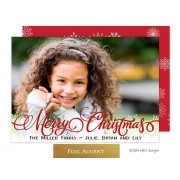 Christmas Digital Photo Cards, Christmas Fancy Script Snowflakes, Take Note Designs